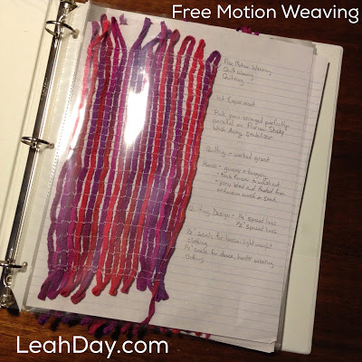 Free Motion Weaving | LeahDay.com